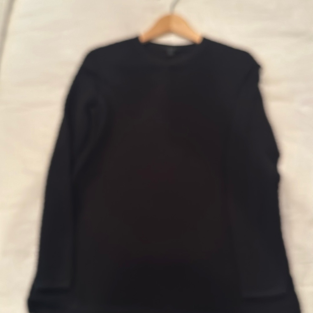COS black textured long tunic top. Size small